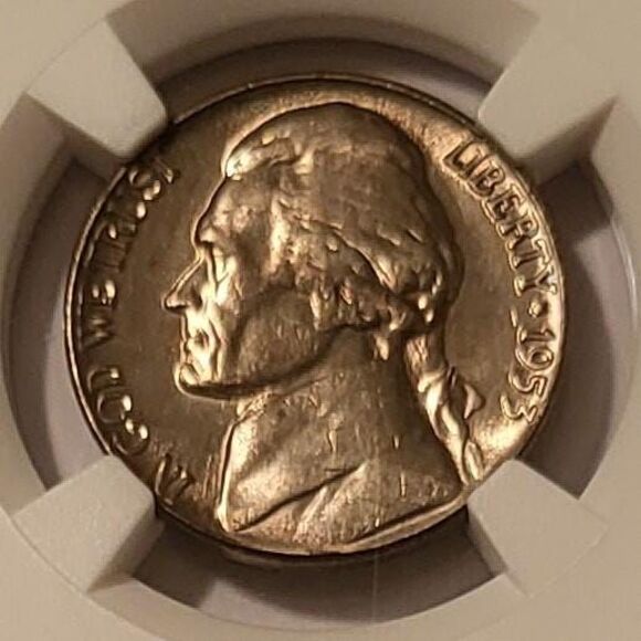 1953 Jefferson Nickel MS64 NGC Toning - Picture 3 of 4